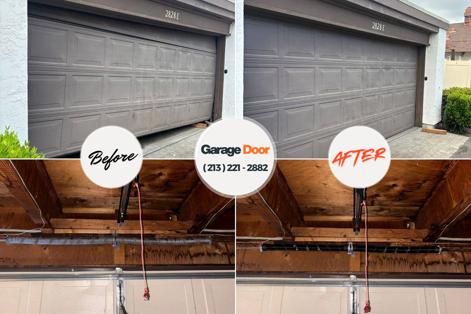 Before and after: garage door repair Stevensville, MT